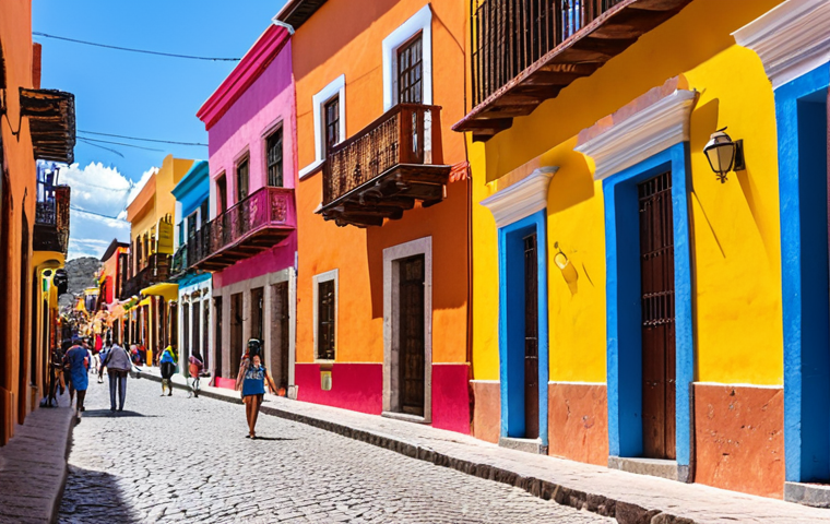 **Image Prompt:** A vibrant street scene in San Miguel de Allende, Mexico, showcasing the colonial architecture, cobblestone streets, and a mix of locals and expats enjoying a sunny afternoon. Focus on the colorful buildings and the lively atmosphere.