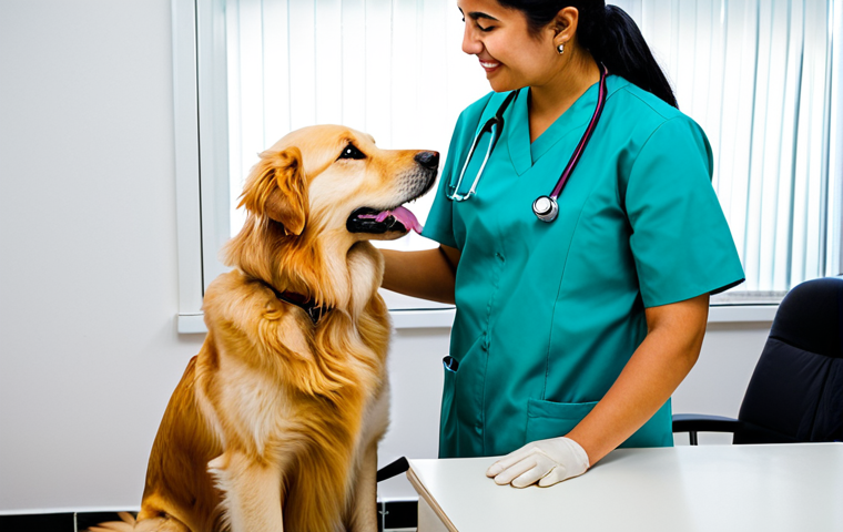 멕시코에서 애완동물 키우기 - Visiting a Vet in Mexico**

"A veterinarian in a clean, modern clinic in Mexico, examining a golden ...
