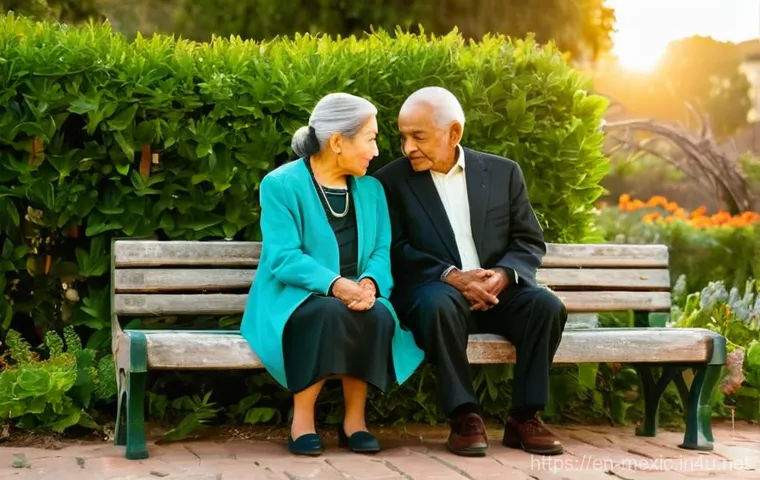 멕시코의 특이한 법률  공공장소 애정행각 금지법 - **Prompt:** A couple in their late thirties, dressed in modest, everyday clothing, enjoying a sunny ...