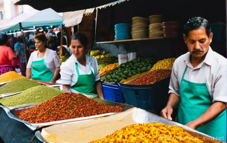 멕시코 도시별 물가 비교 멕시코시티 몬테레이 과달라하라 - **Prompt:** A vibrant and bustling *tianguis* (street market) in Mexico City. The scene is filled wi...