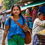 멕시코 내 범죄 유형과 예방 방법 - **Urban Explorer's Awareness:**
    A vibrant, sun-drenched street scene in a bustling Mexican city ...