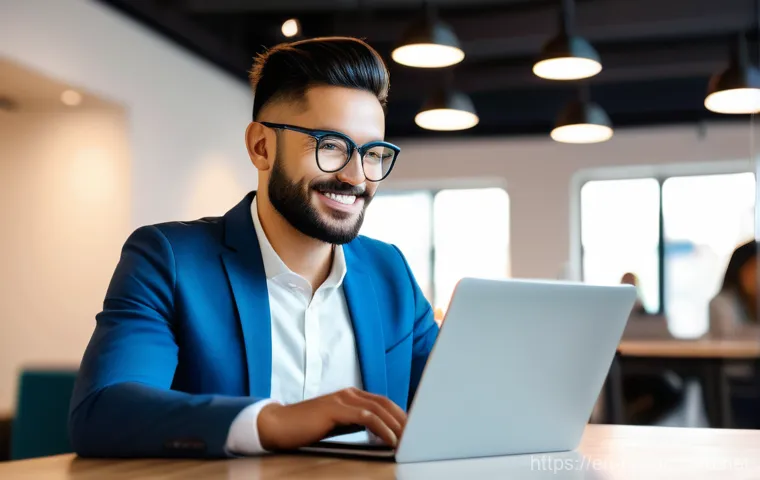 멕시코에서 온라인 사업 운영 - A professional-looking young adult, possibly a digital nomad or remote worker, is seated in a modern...