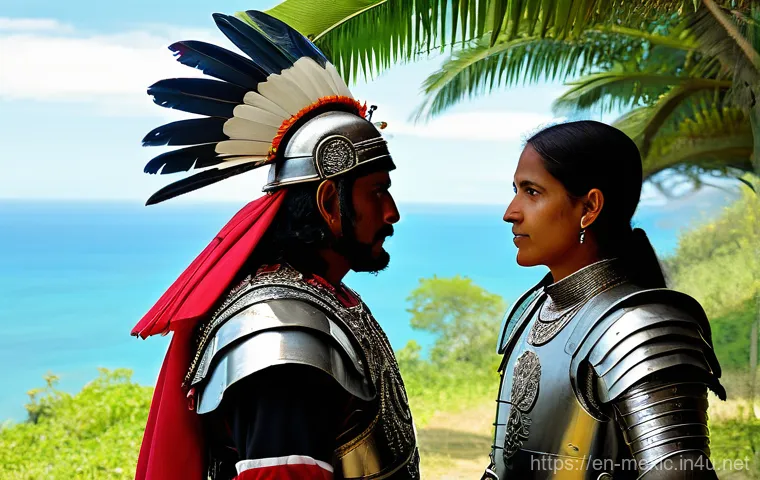 아즈텍 제국 멸망 과정 - An ancient Mesoamerican city scene, vibrant and bustling. Aztec citizens in richly patterned traditi... 아즈텍 제국 멸망 과정 - An ancient Mesoamerican city scene, vibrant and bustling. Aztec citizens in richly patterned traditi...